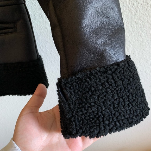 Ann Taylor Faux Leather Shearling Jacket - Picture 3 of 5